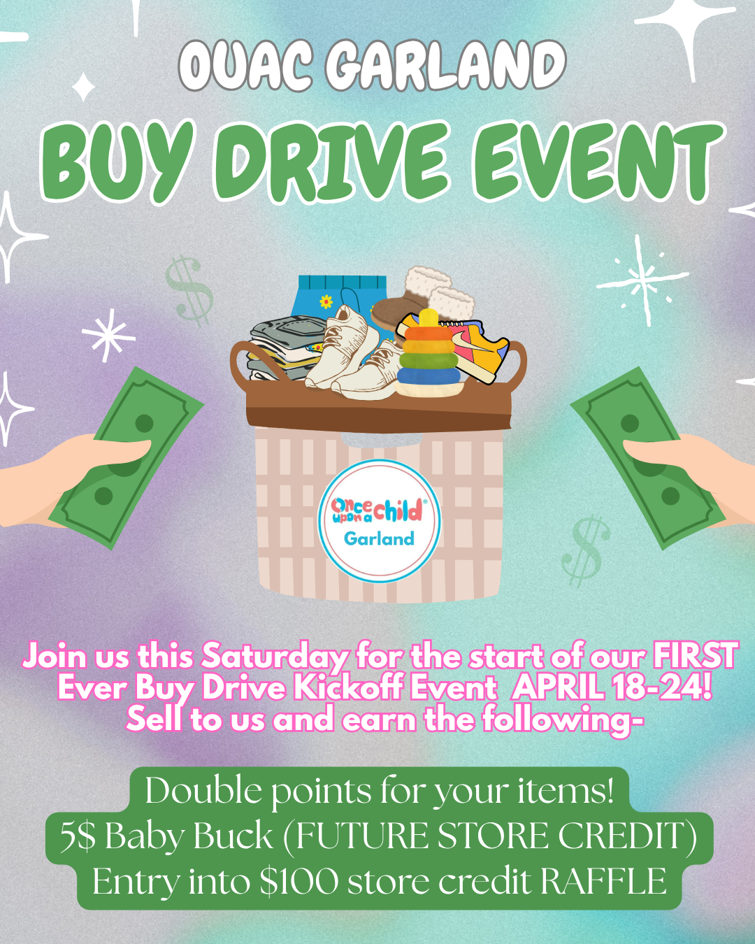 BUY DRIVE KICKOFF EVENT! 4/18-24